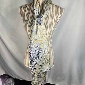 Echo Design NWT Homespun Quality, Multicolored Satin Head or Neck Scarf